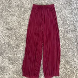 Burgundy flowy pants